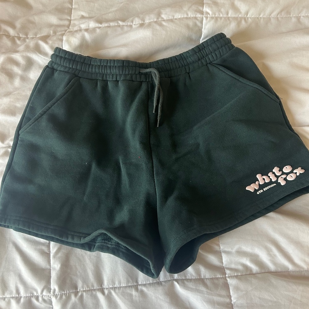 White Fox Dark Green Sweatshorts Size M